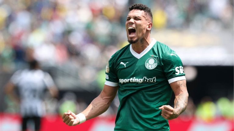 Paulinho Palmeiras comemorando