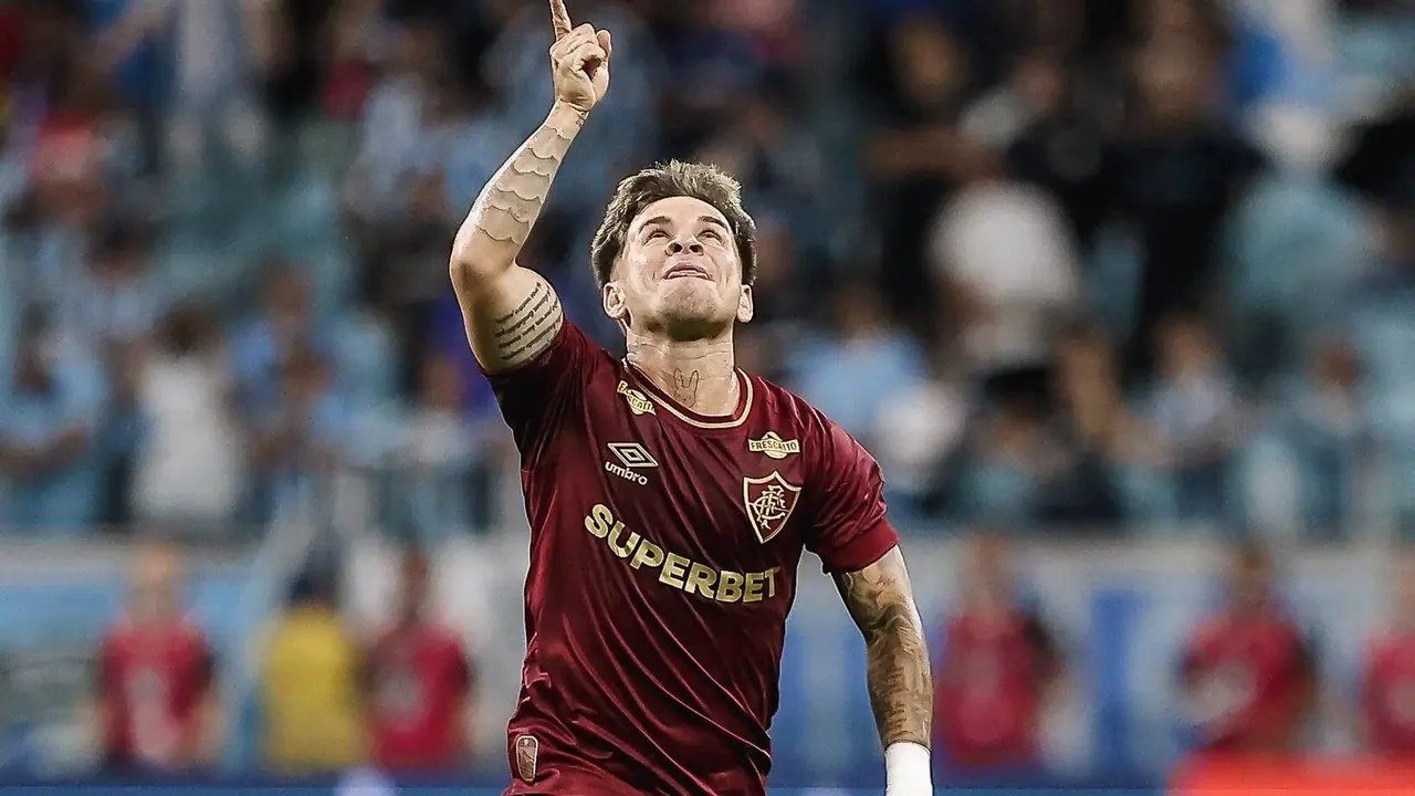 Soteldo comemorando gol pelo Fluminense